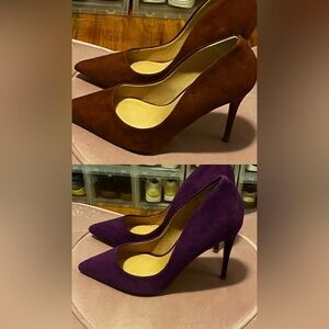 NWOB (2 Pairs) Steve Madden Suede Brown and Purple Heels